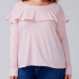 LANE BRYANT Long Sleeve Top-14/16W~Light Pink